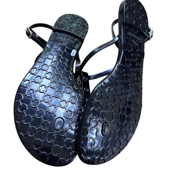 TARA GRINNA SWIMWEAR LLARIA JELLY SANDALS Back Strap Crystals Black 39 - Picture 8 of 9